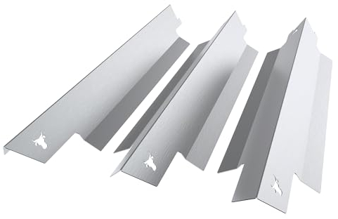 tuning-art GA51 Gasgrill Brennerabdeckung Edelstahl kompatibel mit Enders Kansas 2 Pro 4 Gasgrills | Brennerschutz | Passgenau, Farbe:3er Set Matt Bulle