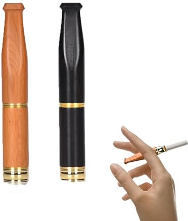 Wenyue Portasigarette in Legno, Bocchino in Ottone con Filtro Unisex, Bocchino in rame con filtro lavabile, Facile da pulire e riutilizzabile, Adatto per sigarette sottili, medie e spesse