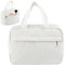 Kulturtasche Damen Groß, 25 × 17 cm Reise Kulturbeutel Damen, Mode Cordsamt Kosmetiktasche, Big Make Up Bag, Waschtasche mit Metall Reißverschluss, Cosmetic Bag für Mädchen Frauen Herren(Weiß)