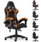 bigzzia Gaming Stuhl Ergonomisch - Gamer Stühle mit Lendenkissen + Kopfstütze Gaming Chair Höhenverstellbar Bürostuhl Computerstuhl für Erwachsene Mädchen Junge (Orange)