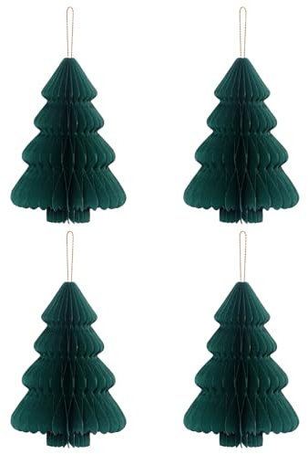 Joaecosmhui Papierbaum Magnetverschluss, Tannenbaum Weihnachtsbaum Weihnachten Dekoration Tischdeko Weihnachtsdeko Weihnachtsdekoration Fenster-Deko, Faltbare DIY Weihnachtsdeko (Grün 4 Stück - C)