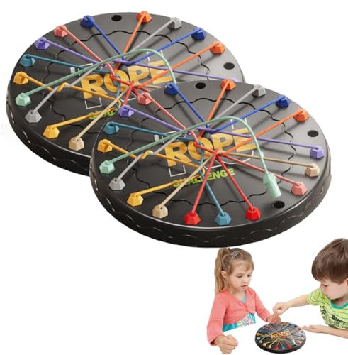 Twisted Rope Game - Rope Untying Table Game, Twisted Rope Puzzle Game, Logical Thinking Board Game, Brainy Knots Rope Untangling Table Strategy Board Game, Fun Rope Knot Sorting Challenge (2Pcs)