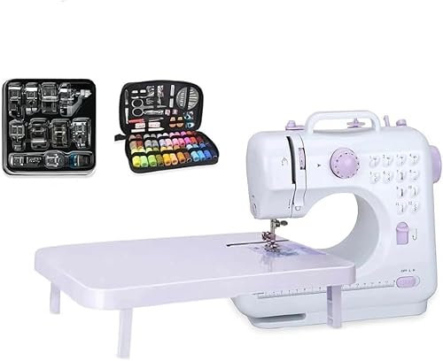 Máquinas de coser simples, máquina de coser multifunción de 12 puntos, doble línea, máquina de coser doméstica, máquina de coser overlock con dos velocidades para niños y principiantes