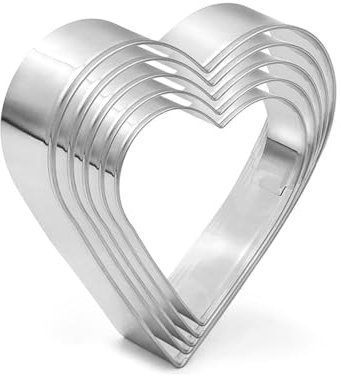 Ruayia 4 Stück Herz Ausstechformen Backset, Edelstahl Keksausstecher Set mit Herz, Keksausstecher Werkzeug für Küche, Backen, Geburtstag, kleine Ausstechformen