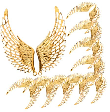 SHINEOFI 10 Paare Goldene Flügelanhänger Metall Diy Charms Für Ohrringe Halsketten Schmuck Basteln Engelsflügel Anhänger Handwerkszubehör