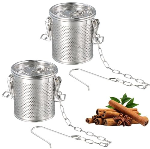 Cesta Colador de Especias de Acero Inoxidable, Bolsa de Condimento de Acero Inoxidable Filtro de Especias Multipropósito Cadena Colgante Más Larga para Sopa de Salsa Sabor Especias