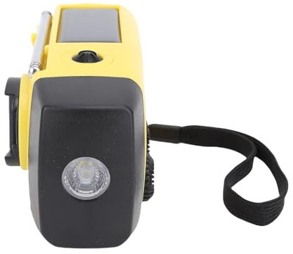 SIXRUN Not Handkurbel Radio, Solar Power Bank Wetterradio mit LED Beleuchtung für das Tragbare Aufladen des Notfallüberlebens (Yellow)