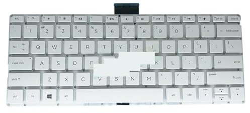 QWZOZST Teclado Estadounidense para portátil HP Pavilion 11-K, 11-U, M1-U000, 11-AB, 11-k000, 11-K100, 11-K024TU, 11-K052TU, Teclas Blancas en inglés (HPM14K3)