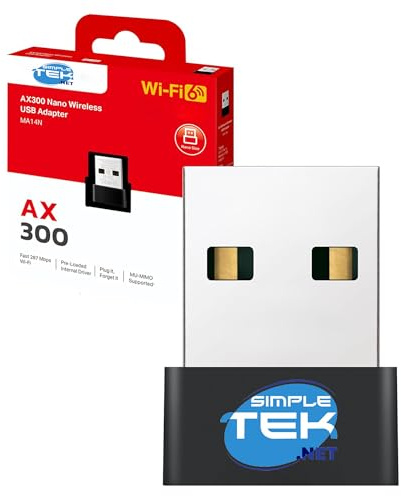 SIMPLETEK - Clé USB Wi-Fi 6 AX300 Mini Nano - Adaptateur sans fil AX Ultra Rapide pour Windows et Linux