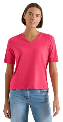 Damen Basic T-Shirt mit Kurzarm und V-Neck
