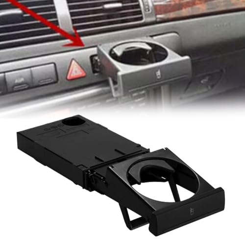 EasyByMall Porte-gobelet de tableau de bord avant 4B0862534D compatible avec Audi A6 C5 1998-2005, A4 B6 1998-2002, remplacement direct en plastique