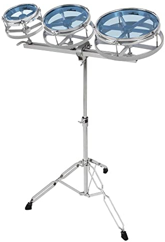 XDrum Rototoms - 6, 8, 10 Percussion Trommeln für Schlagzeug - Doppelstrebige Hardware und verstellbarer Ständer - Silber