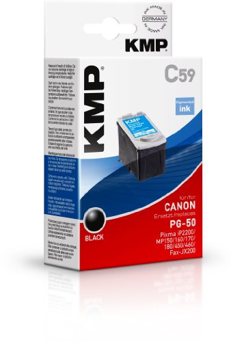 KMP Tintenpatrone C59 schwarz ersetzt Canon PG-50 für Drucker Canon Pixma iP2200; MP150/160/170/180/450/460