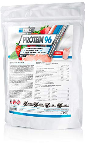 Frey Nutrition Protein 96 Erdbeer Zipp-Beutel, 1er Pack (1 x 500 g)