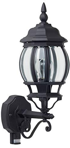 BRILLIANT Lampe Istria Außenwandleuchte stehend Bewegungsmelder schwarz | 1x A60, E27, 60W, geeignet für Normallampen (nicht enthalten) | IP-Schutzart: 23 - regengeschützt