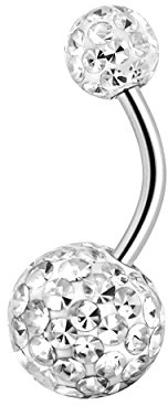 Drops Karisma Titan G23 Bauchnabel Piercing Mit Elements 5/8mm Kugeln Beschichtet- Weiss-6mm