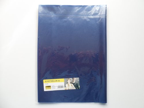 Idena 221193 - 10'er Pack Hefthüllen A4, transparent, blau