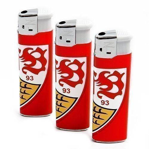 VfB Stuttgart Feuerzeug Set – 3 Stück | Elektronikfeuerzeuge mit Logo-Aufdruck