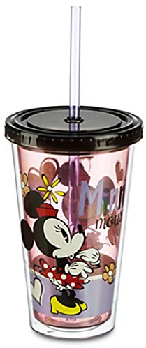 Disney Store Minnie Mouse Acrylic Tumbler Travel Reusable Straw Fast Food New by Disney