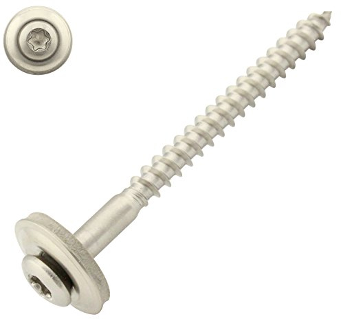 100 Stück Spenglerschrauben mit EPDM Dichtscheibe - 15 mm - Innensechsrund TX - 4,5x60 mm DIN7995 Edelstahl A2 V2A - SC-Normteile
