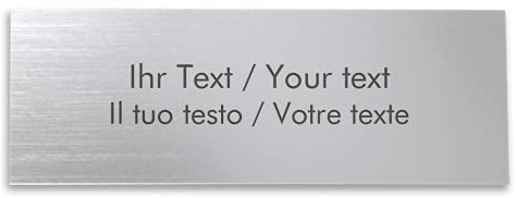 Namensschild aus Acryl in Edelstahl-Optik mit personalisierter Gravur - 125 x 45 mm, silber-metallic - Türschild, Klingelschild