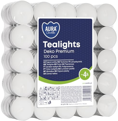 Lot de 100 bougies chauffe-plat Bispol Blanc 4h de combustion sans parfum
