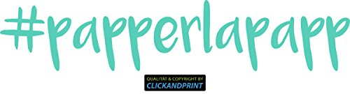 CLICKANDPRINT Aufkleber » #papperlapapp, 40x8,2cm, Mint • Dekoaufkleber/Autoaufkleber/Sticker/Decal/Vinyl
