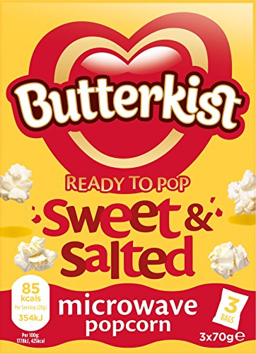 Butterkist Popcorn au micro-ondes sucré et salé, 3 x 70 g
