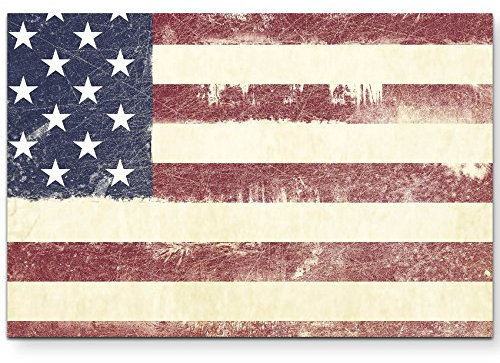 Paul Sinus Art Leinwandbilder | Bilder Leinwand 120x80cm USA Flagge