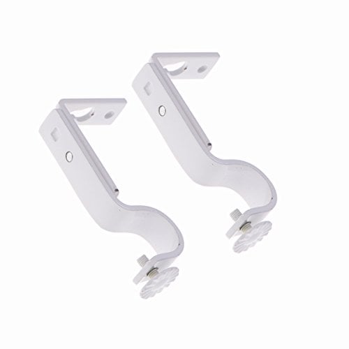VORCOOL 2 stücke 18-22mm Vorhanghalter Wandhalterungen Vorhang Gardinen Stange Halterung (Weiß)