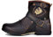 OSSTONE Chukka Stivali Cowboy Biker Boots Maschio Mens motociclo Botas cerniera su in Pelle Vitello Western retrò stile Uomo Caviglia Stivaletti Boots OS-5008-1-N-S，Pelle scamosciata marrone，US10