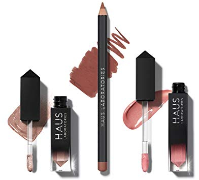 HAUS LABORATORIES By Lady Gaga: HAUS OF COLLECTIONS | Make-Up-Set Mit Tasche, Flüssigem Lidschatten, Lipliner-Stift Und Lipgloss In 9 Sets, Vegan Und Tierversuchsfrei | 3-Teiliges Spar-Set