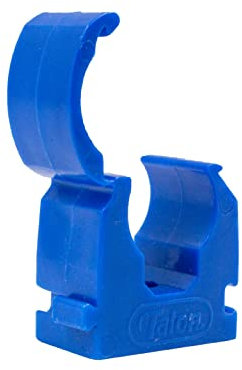 Talon - 15mm Single Hinged Pipe Clips - Pack of 20 - Blue - 360° Fixing for Pipework - Temperatures Up to 85°C (185°F) - Safe for Use On Plumbing, Gas and Air Conditioning Pipe - UV Stabilized