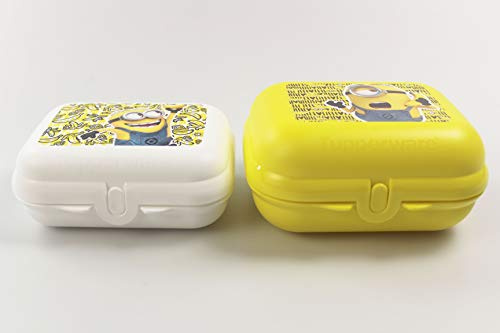 Tupperware To Go Twin Minions Brotdose Größe 3 gelb + Größe 2 weiß
