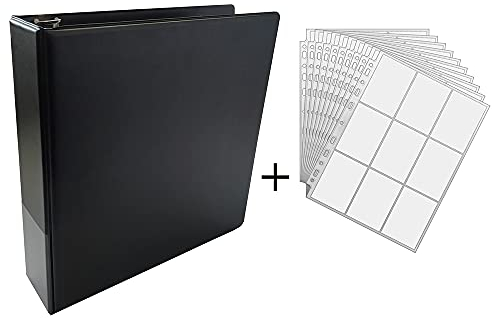 Arkero-G® 3-Ring Collectors Album Schwarz/Black - Sammelalbum/Tauschalbum + 50 Seiten 9-Pocket Pages Small für 450 YuGiOh Karten