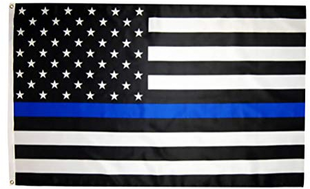 PRETYZOOM Dünne Blaue Linie USA Flagge Blaue Materie Flagge Gestickte Sterne Genähte Streifen Amerikaner Ehren Strafverfolgungsbeamte Banner Flaggen Outdoor Indoor