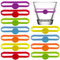 Bkrdty Silicone Drinks Markers 12 piececs Beer Glass Cup Markers Colorful Reusable Beer Glass Cup Tag Markers for Home Bar Cocktail Party Decorations