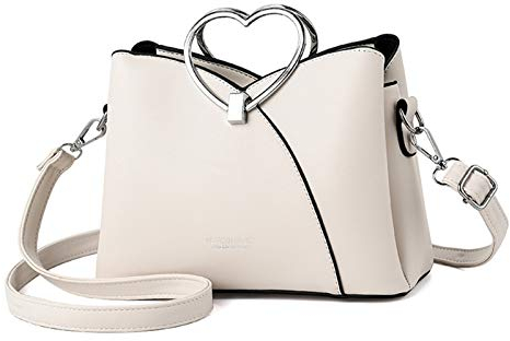 NICOLE & DORIS Fashion Handtasche für Damen Umhängetasche wasserdichte Schultertaschen PU-Leder Henkeltaschen Top Griff Tasche für Schule und Shopping Weiß