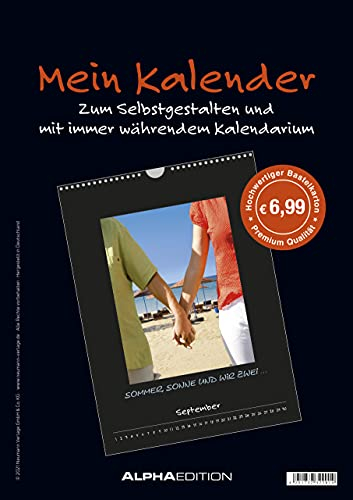 Alpha Edition - Mein Kalender: Bastelkalender schwarz, 21x22cm, Do it yourself Kalender mit Seiten aus hochwertigem Bastelkarton, immerwährend, Platz ... Bastelkalender (schwarz) immerwährend