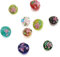 PandaHall 24 perline in vetro lavorato rotonde piatte, distanziatori, fatte a mano, perline sfuse in vetro a forma di fiori, per la creazione di gioielli, bracciali, collane, lavori fai da te
