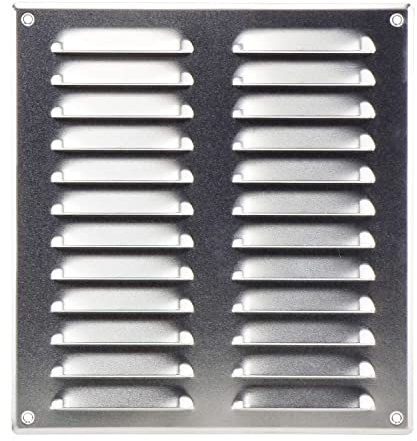Steinberg14 Aluminium 260x280mm Metal Air Vent Cover with Insect Mesh - 10x11 inch Ventilation Grille - Rectangular Air Vents for Outdoor and Indoor - Air Vent Register for Walls and Ceilings
