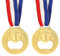 Cabilock 2PCS Gold Medaille Förmigen Flasche Opener Edelstahl Bier Opener für Hochzeit Gefälligkeiten/Weihnachten/Partei