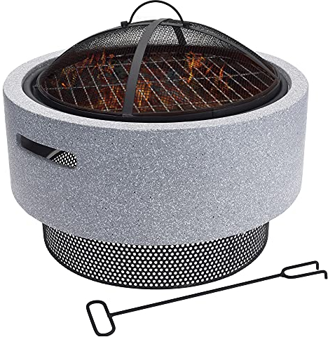 Grau Kunst Beton Feuerstelle Mgo BBQ Grill Schüssel Camping Heizung Brenner
