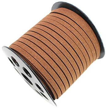 Cordón de piel sintética marrón para hacer joyas, 5 mm, 40 yardas, cordón de ante fino, cordón de encaje de terciopelo para pulseras, gargantillas, proyectos de bricolaje