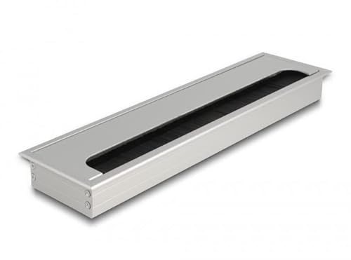 Delock Kabeldurchführung für Tischeinbau mit Bürste 300 x 80 x 28 mm Silber