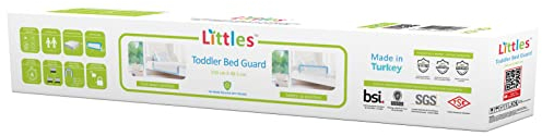 Littles Barrera Seguridad De Cama, Barandilla Cama Plegable para Niño, Bebe, Nido y Adulto. 150 x 48.5 cm, Blanco