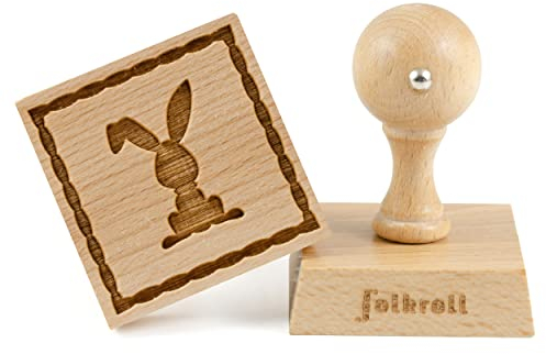Folkroll Keksstempel Knickohr, 55x55 mm, Cookiestempel, Backstempel, Keks, Stempel, Motiv, Buchenholz, 336779