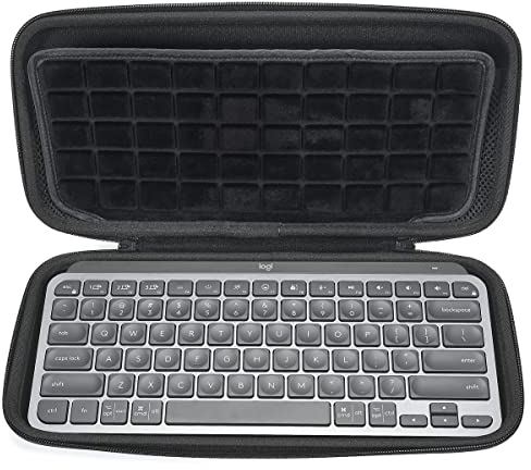 Custodia rigida compatibile con Logitech MX Keys Mini tastiera illuminata avanzata, borsa protettiva da viaggio. (la vendita è solo custodia). - Nero (fodera nera)
