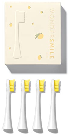Wondersmile Ersatzbürsten Schallzahnbürste geeignet für Kinder (Super weich, Lemon Yellow)