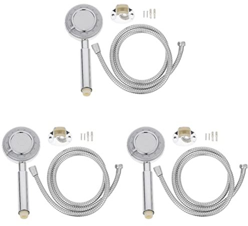 Cabilock Handsprühgerät Badewannenaufsatz 3 Sets Brauseersatzkopf für Brause Halterung Brausehalter Verstellbarer Badeschlauch Befestigung Wand Massage Set Unter Druck Stehender Duschkopf